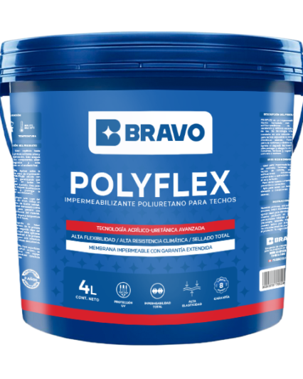 Impermeabilizante Poliuretano para Techos – Polyflex – Gris – 4L