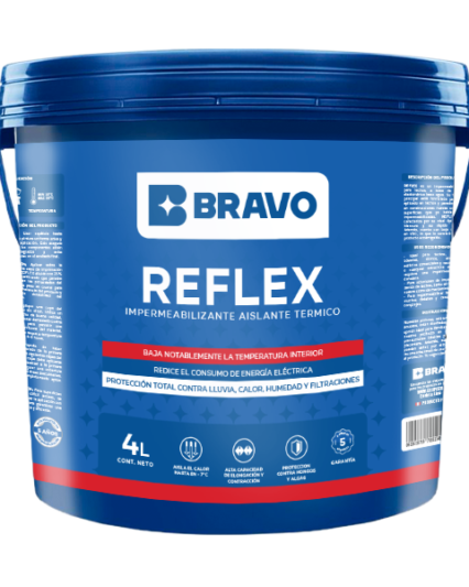 Impermeabilizante Aislante Térmico para Techos – Reflex – Blanco – 4L