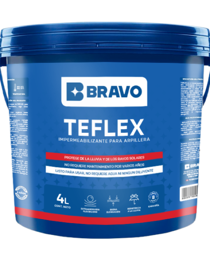 Impermeabilizante para Techos y Arpillera – Teflex – Blanco – 4L