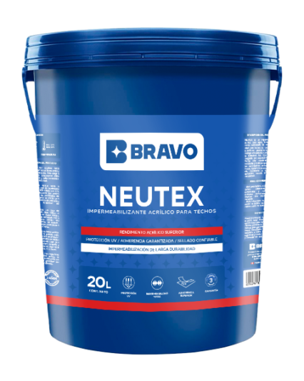 Pintura Impermeabilizante Acrílica para Techos – Neutex – Blanco – 20L
